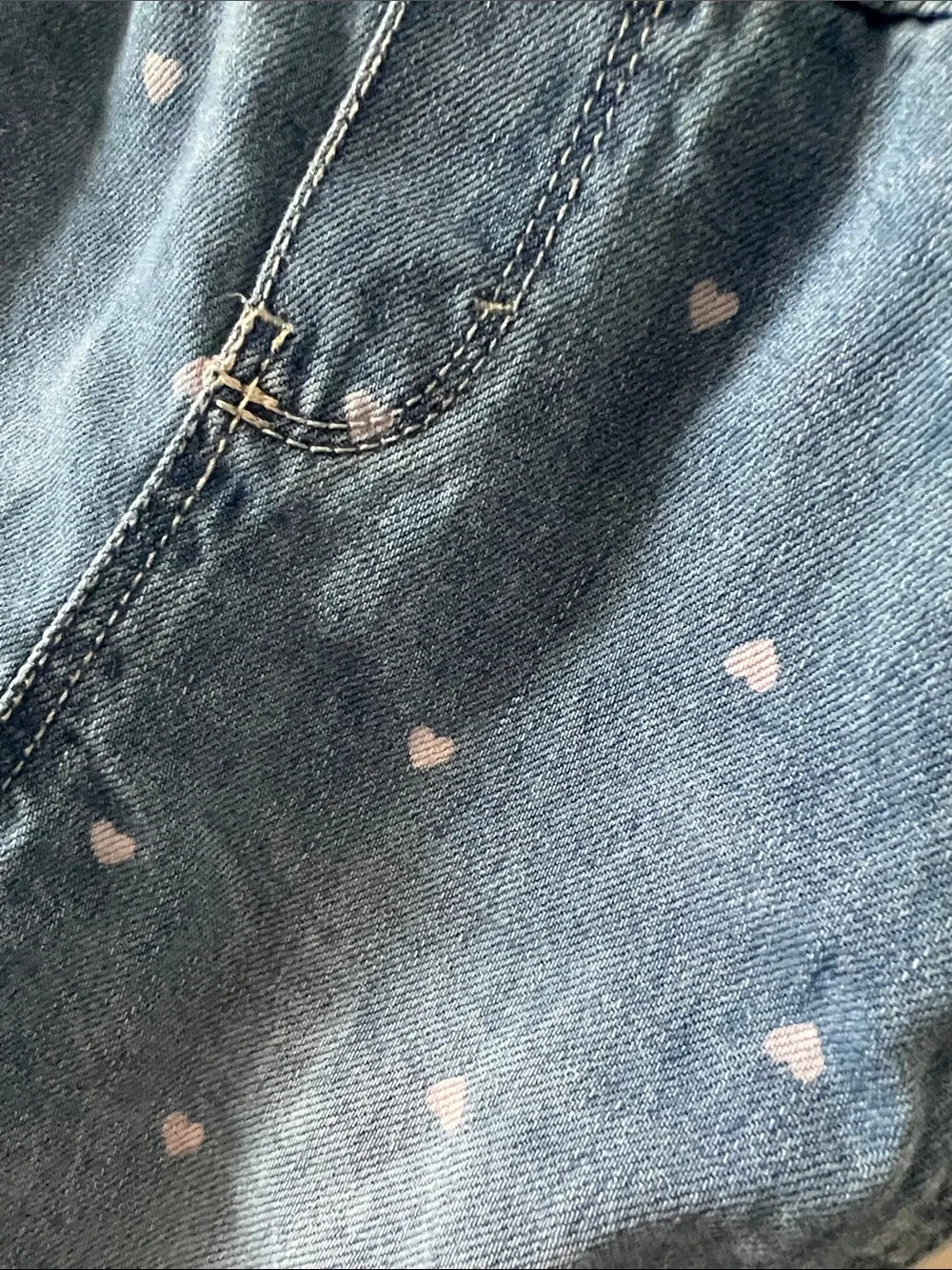 OshKosh B'gosh Light Blue Denim Heart Bib Overalls